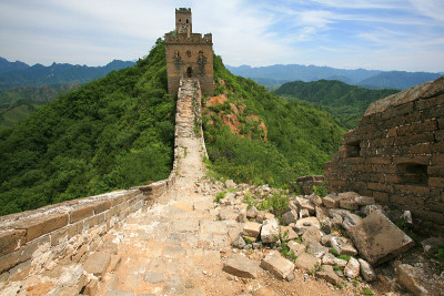 中国金山岭和司马台之间的长城。