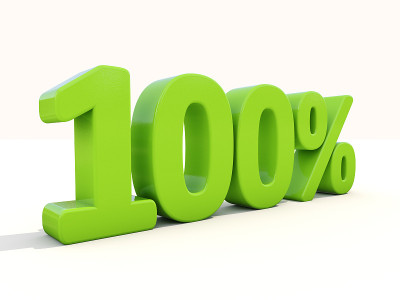 100%百分率图标上的白色背景