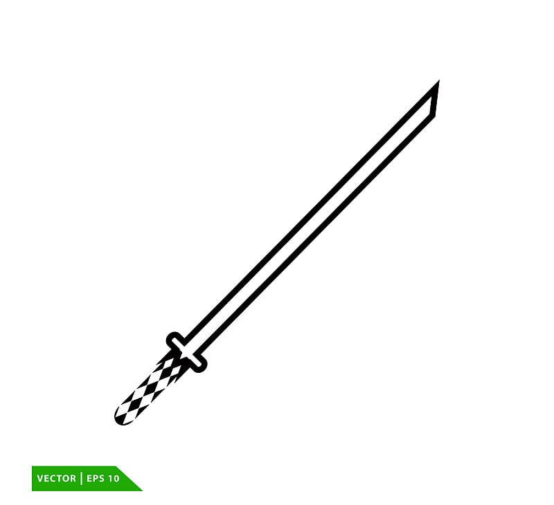 Katana icon vector logo design template