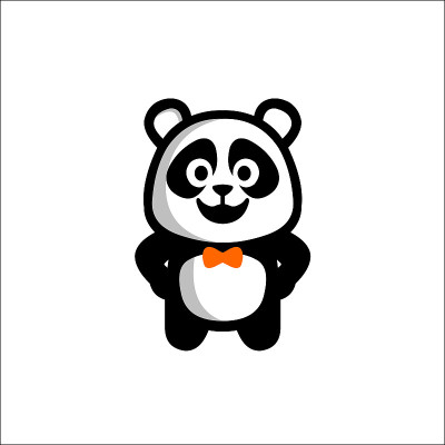 熊猫宝宝插图标志向量可爱的熊猫宝宝快乐的熊猫宝宝