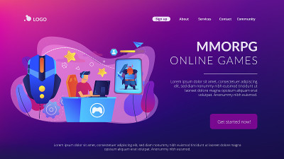 MMORPG概念登陆页面。