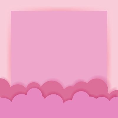 粉红色的天空和云彩。情人节卡通背景。明亮的设计插图。