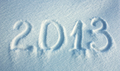 雪背景的新年2013