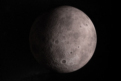 矮行星厄里斯的卫星Dysnomia正在旋转。三维渲染