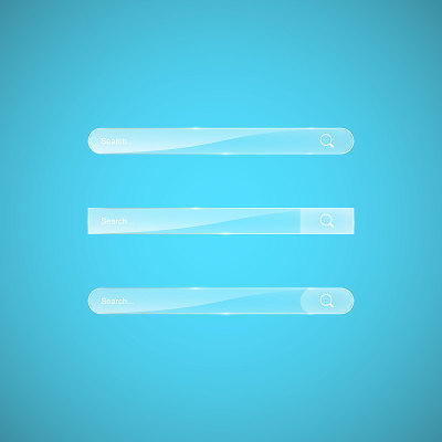 搜索栏模板。矢量网页搜索插图。透明玻璃搜索栏