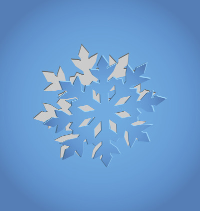 剪出圣诞雪花，蓝纸