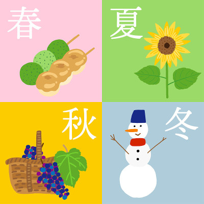 春天，夏天，秋天和冬天的季节性图像