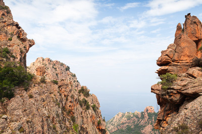 Calanques de Piana的景观。科西嘉岛