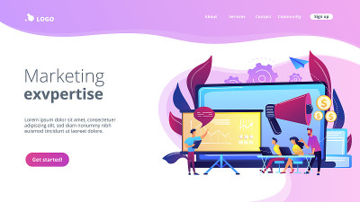 营销meetup概念登陆页。