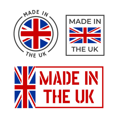 英国制造的标签集，英国产品的标志