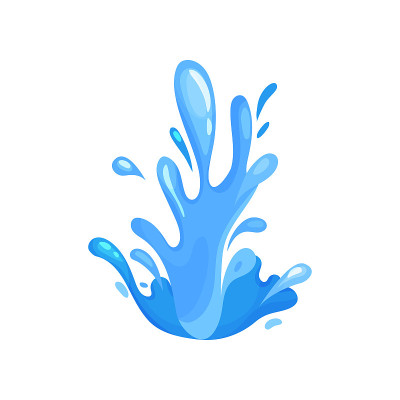 水花和波浪，海洋，海洋和航海主题矢量插图