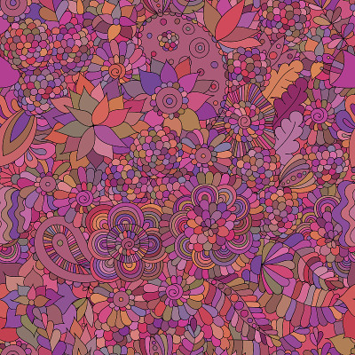 Doodle无缝背景东方粉色
