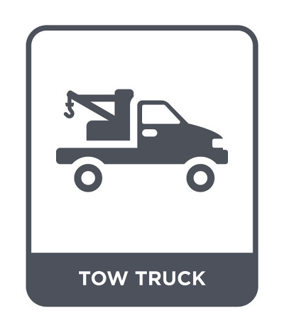 tow truck icon vector on white background, tow tru