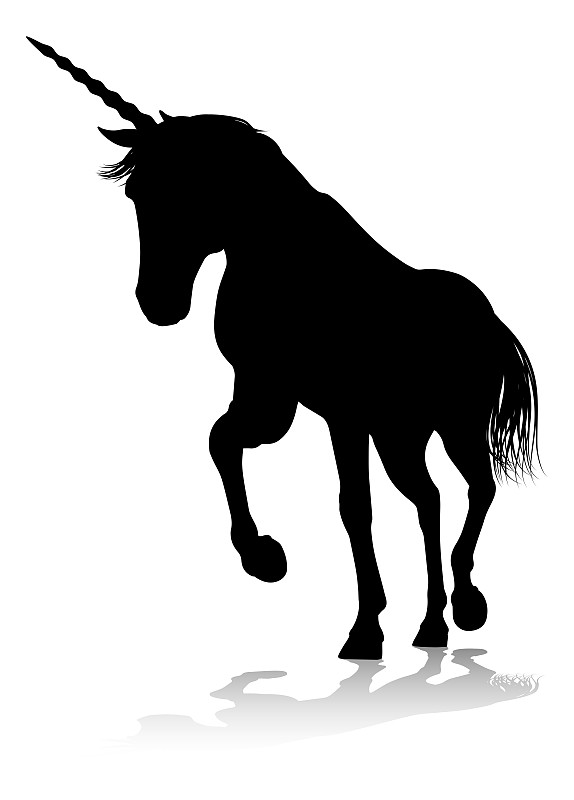 Unicorn Silhouette Horned Horse