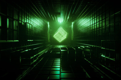 3d渲染黑暗科幻走廊背景。