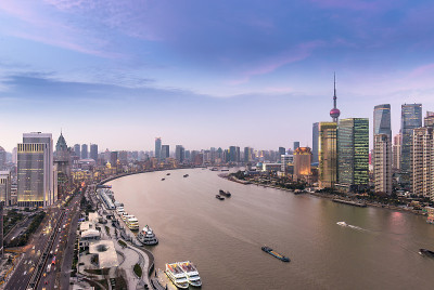 上海夜景鸟瞰图