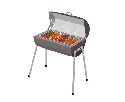 Charcoal grill stove for grilling food isolated on