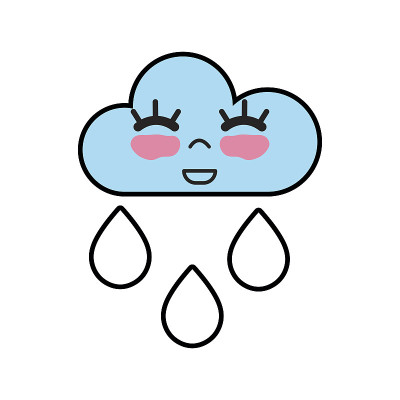 可爱的好快乐的云下雨