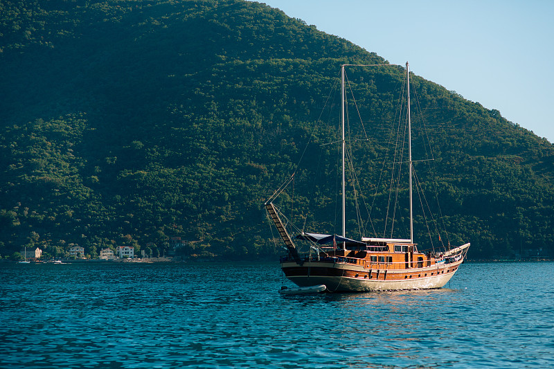 Wooden sailing ship. Montenegro, Bay of Kotor