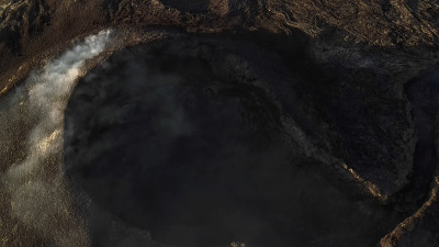 休眠火山鸟瞰图，冰岛fagradalsjall山