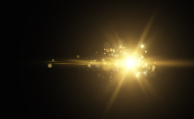 太阳是背光的。亮丽的明星。阳光。