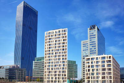 维也纳现代建筑在联合国城市综合体，奥地利