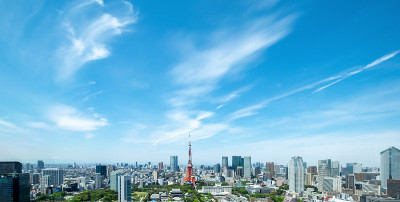 东京塔城市天际线和城市景观