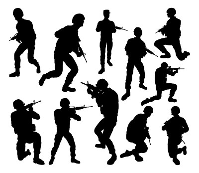 士兵的军事轮廓