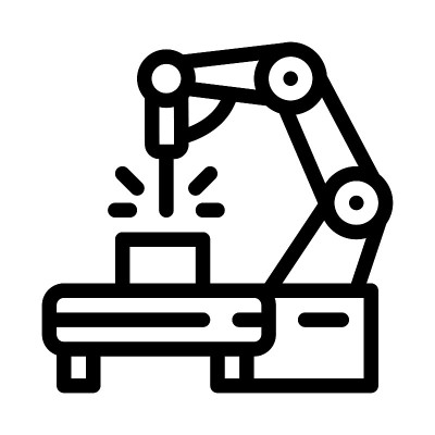 制造工程机器图标矢量轮廓插图