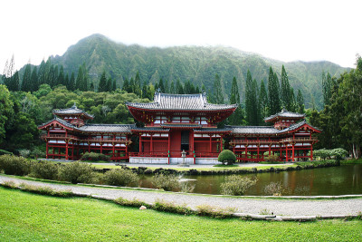 日式寺庙和花园