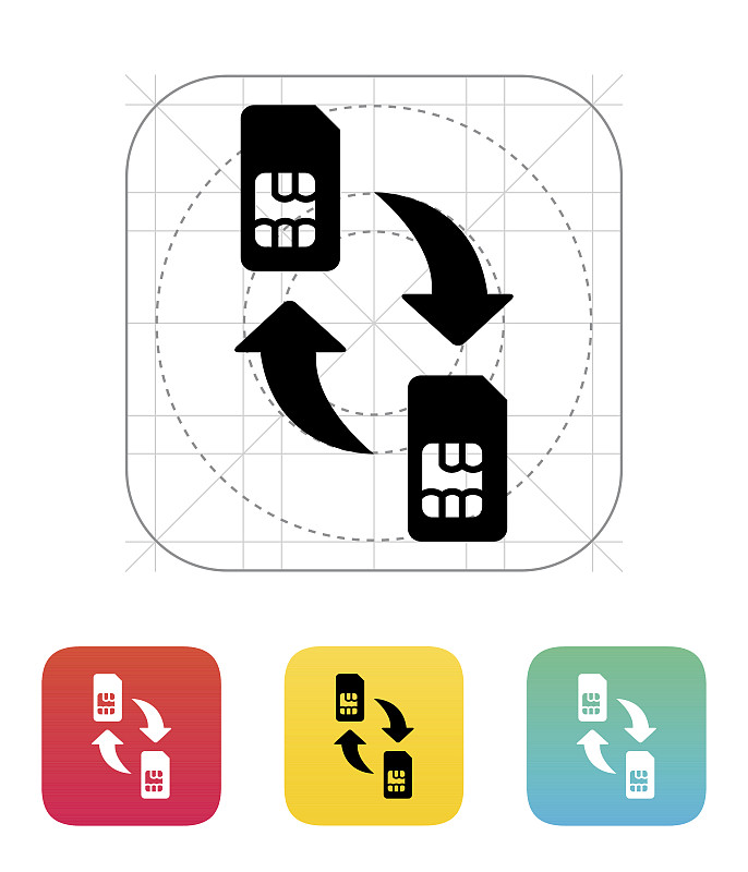 Replacement and exchange SIM cards icon