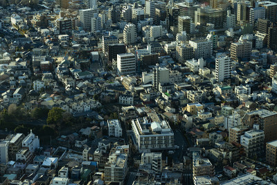从空中俯瞰横滨市