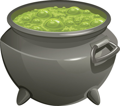 壶与绿色魔法药水