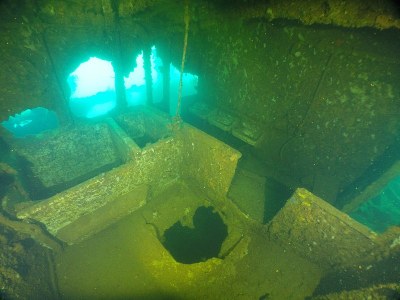 Famous wreck ship Fujikawa maru in Truk lagoon