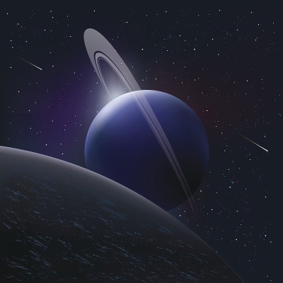 在太空中围绕彗星和恒星的明亮行星
