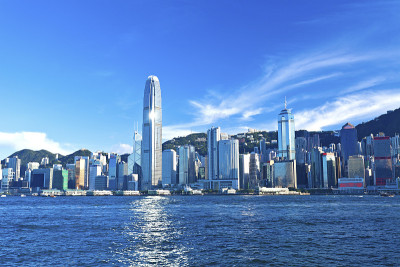 维多利亚港的香港风景
