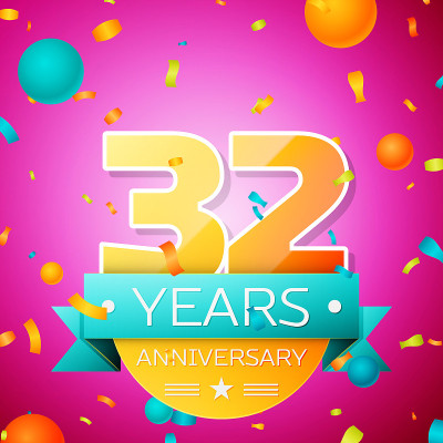 Realistic Thirty two Years Anniversary Celebration