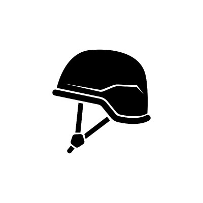 Soldier Helmet, Army Armor, Military Uniform. Flat