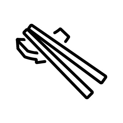 筷子站上图标矢量轮廓插图