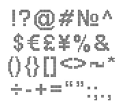 一些像素化字体符号的集合
