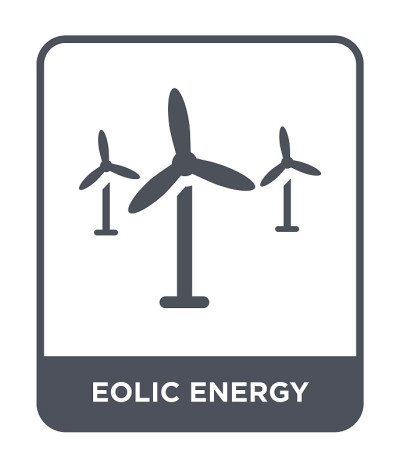 eolic能源图标矢量白色背景，eolic能源时尚填充图标从未来技术收集