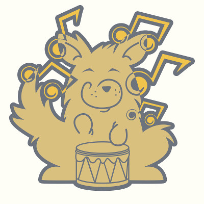 狗玩鼓