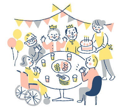 在养老院开生日派对