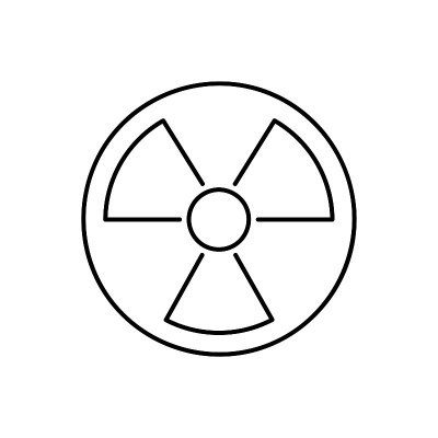 radiation line icon. Thin line icon for website de