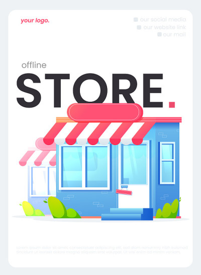 网上商店的传单，任何用途的伟大设计。矢量平面插图。