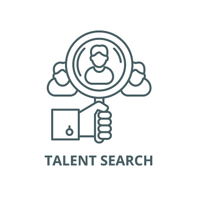 Talent search vector line icon, linear concept, ou