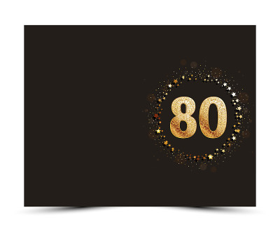 80周年纪念装饰邀请/贺卡模板。