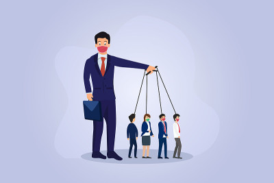 用绳子控制工人的商人