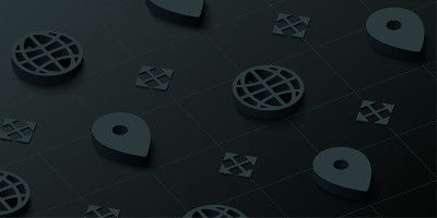 黑色3d导航背景与web符号。