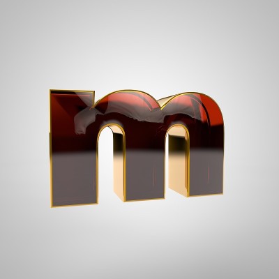 3d黄金字母- m